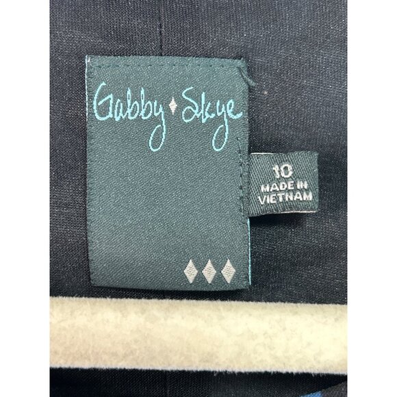 Gabby Skye Womens Geometric Pattern Shift Dress Size 10 Blue & Black - Picture 3 of 9